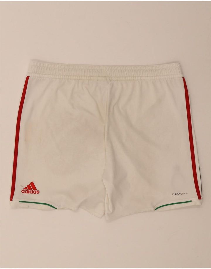 Męskie spodenki sportowe Adidas, średni biały poliester z blokami kolorów