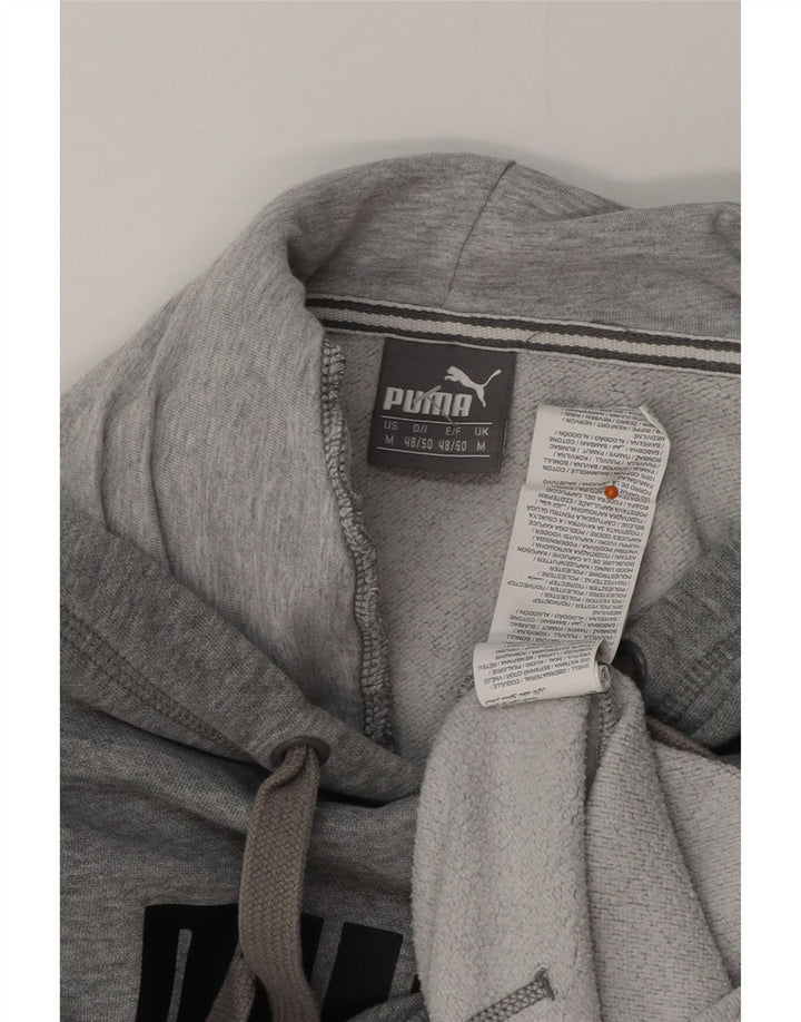 Męski sweter z kapturem i grafiką PUMA, średnioszary, bawełniany