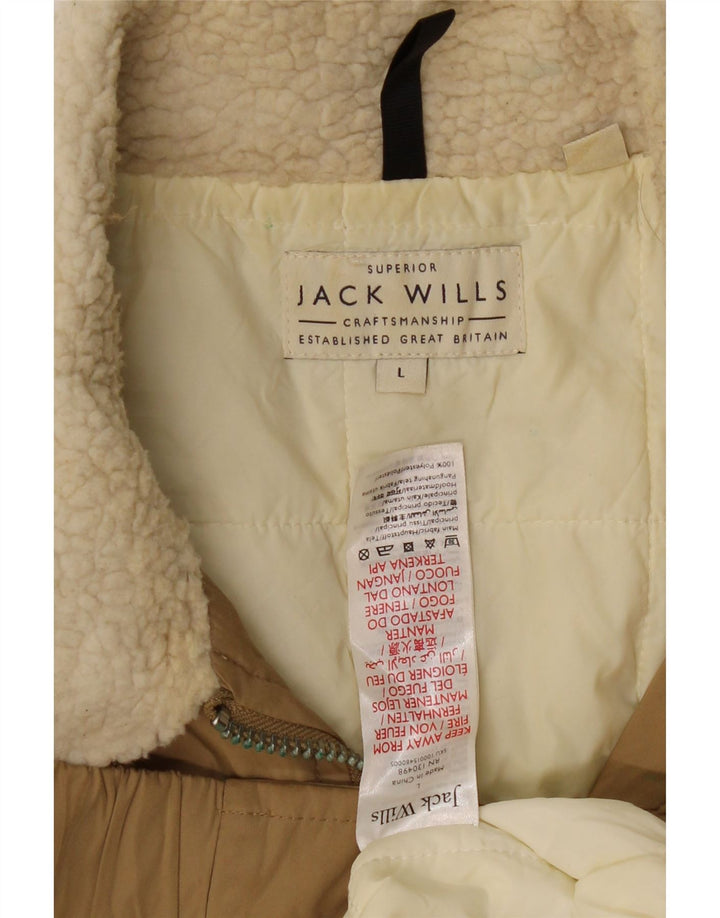 Męska kurtka bomberka Jack Wills UK 40, duża, beżowa, poliester