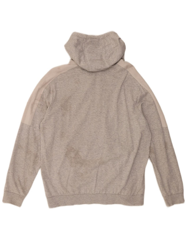 Męski sweter z kapturem i zamkiem Hugo Boss, 2XL, szara bawełna z blokami kolorów