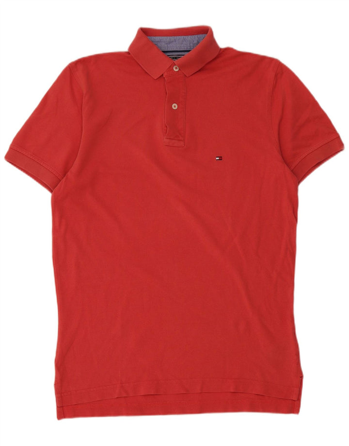 Męska koszulka polo Tommy Hilfiger, mała, czerwona, bawełniana