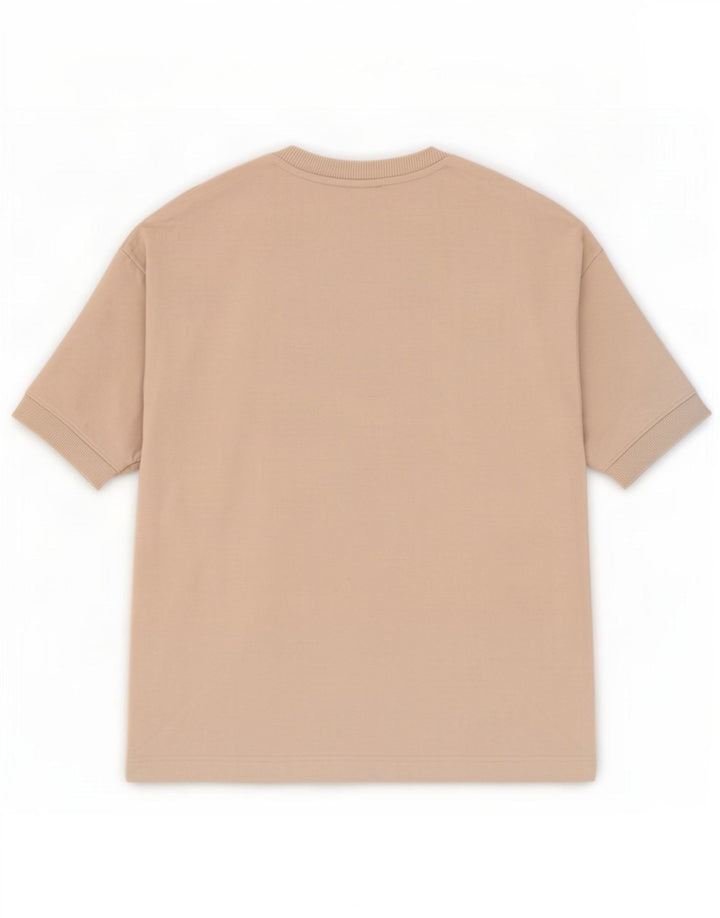 T-shirt męski Zara Top, średnio beżowy, bawełniany