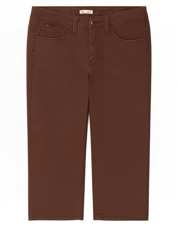 Damskie spodnie capri Lee z niskim stanem US 10 Large W30 L20 Brązowa bawełna