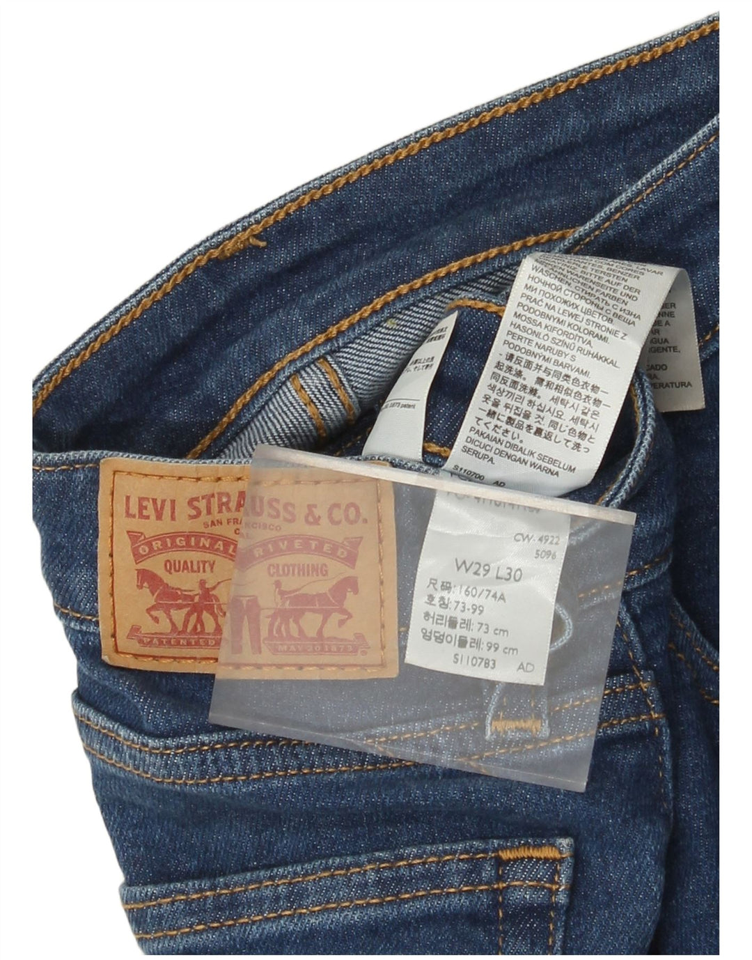 Damskie jeansy skinny LEVI'S W29 L30 Niebieskie bawełniane
