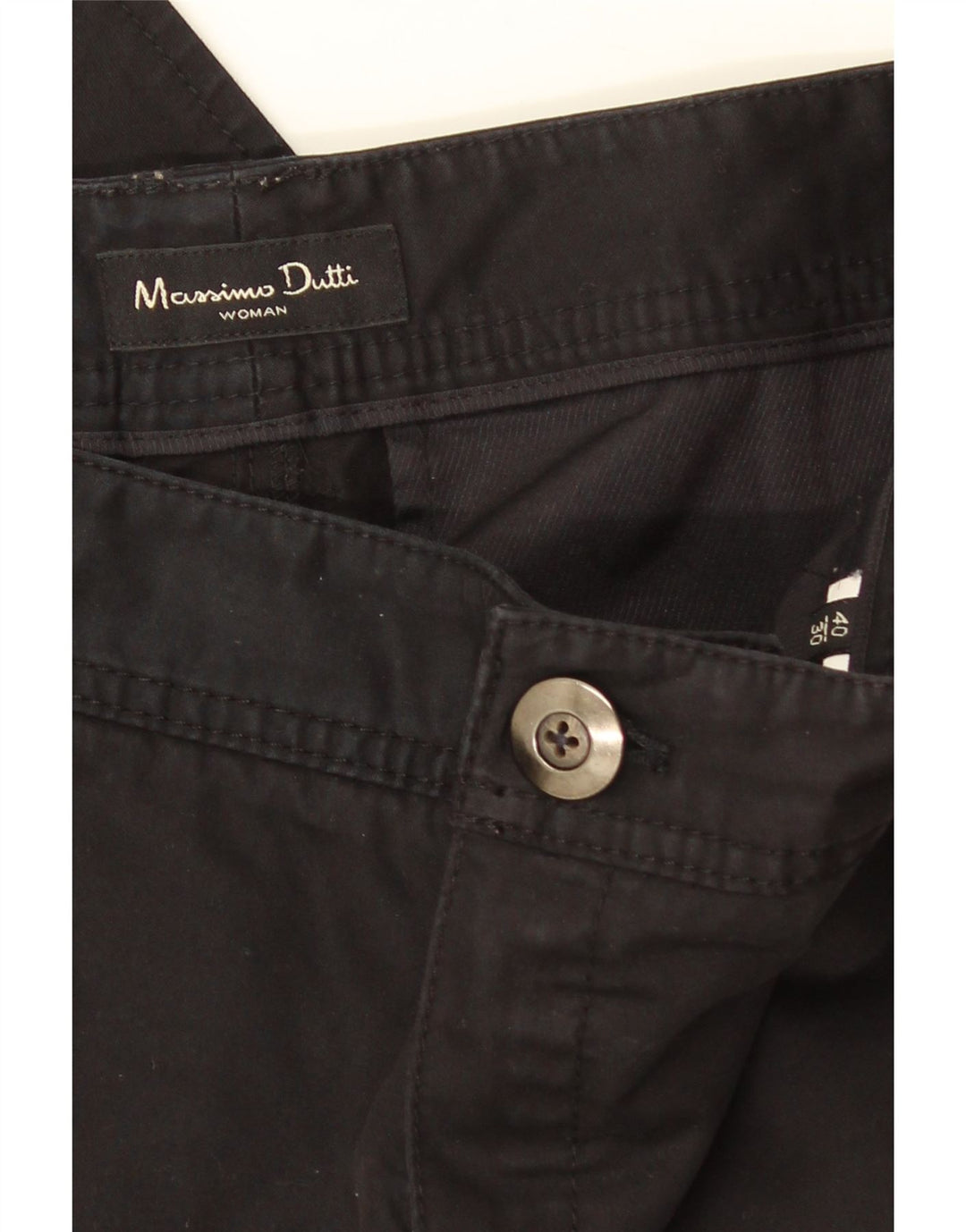Spodnie damskie Massimo Dutti Straight Chino EU 40 Medium W30 L30 Black