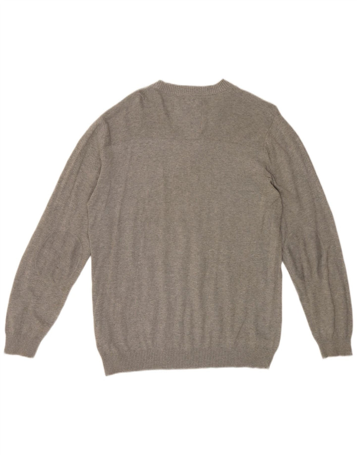 Męski sweter Jack & Jones z dekoltem w kształcie litery V, XL, szary, bawełniany