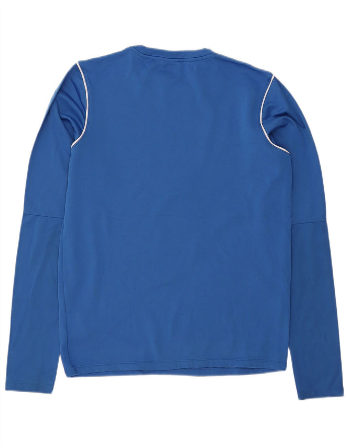 Męska koszulka NIKE Dri Fit z długim rękawem, mała, niebieska, z poliestru