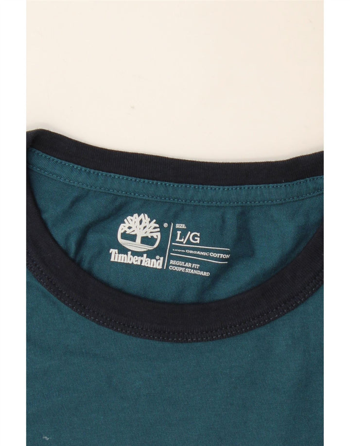 T-shirt męski TIMBERLAND Coupe Standard o regularnym kroju z grafiką, duży, niebieski