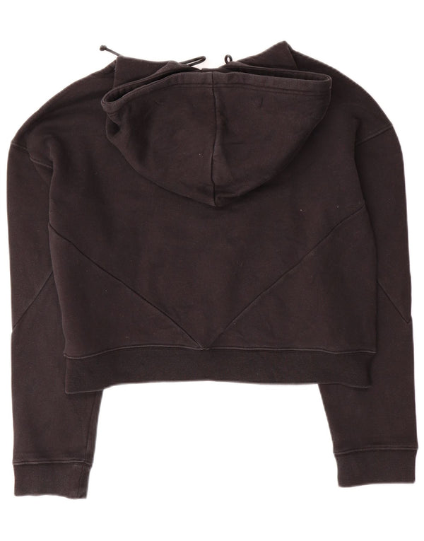 Damski sweter oversize z kapturem ADIDAS z grafiką UK 10, mały, czarny, bawełniany