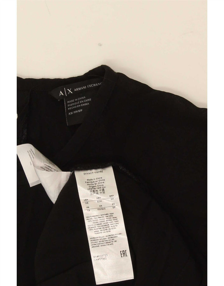 Damska bluzka Armani Exchange Top UK 6 XS Czarna wiskoza
