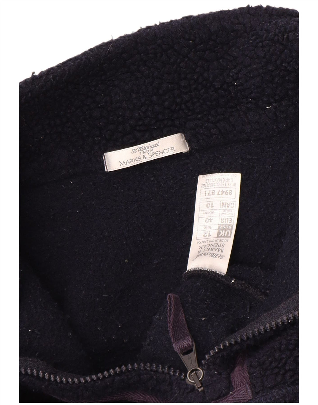 Marks & Spencer Damski sweter oversize polarowy UK 12, średni granatowy