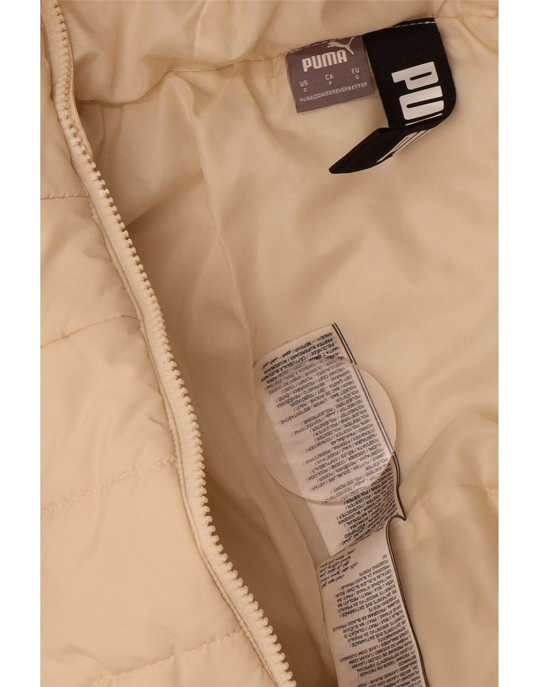 PUMA Womens Hooded Padded Jacket UK 10 Small Beige Polyester