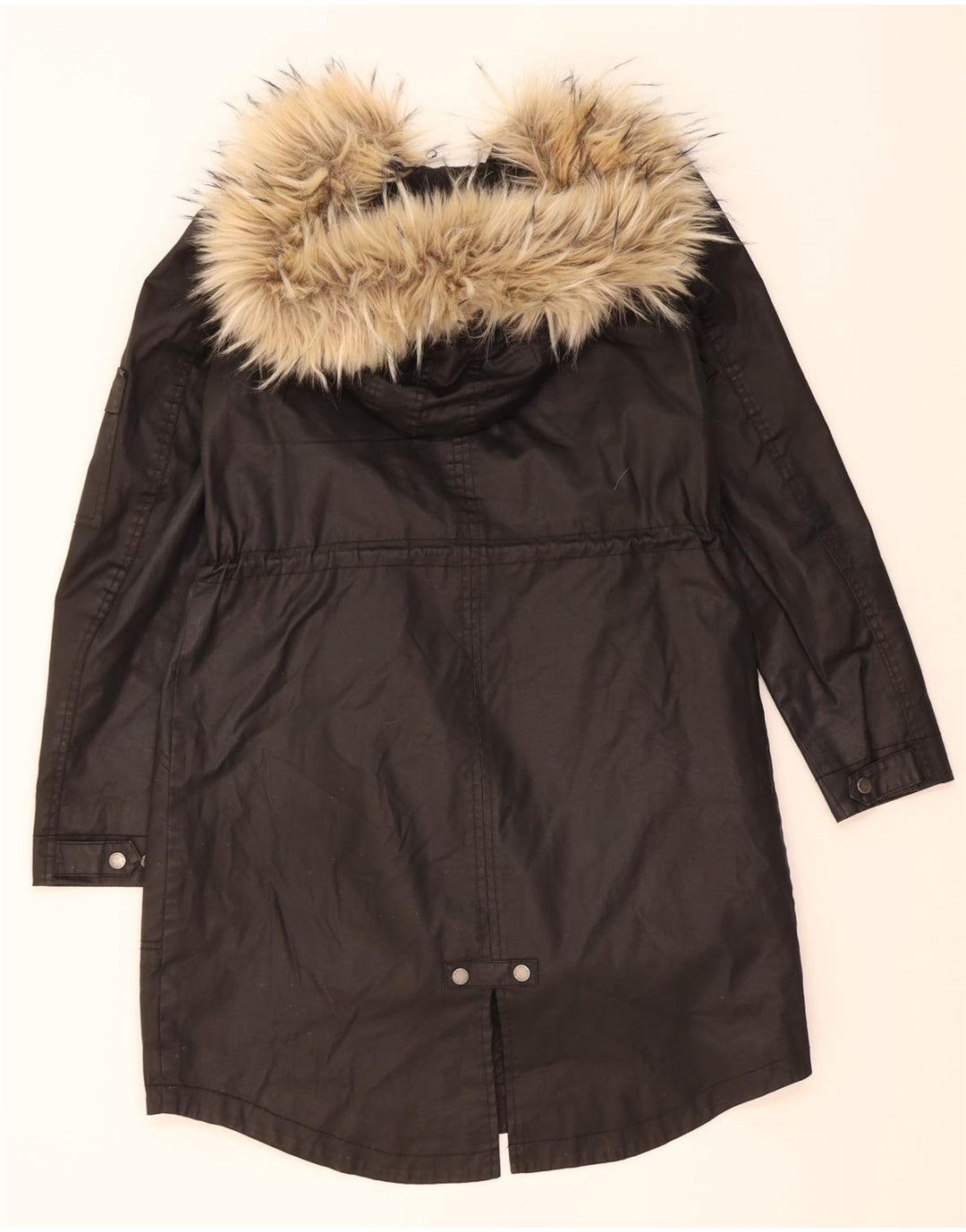 MINT VELVET Womens Hooded Parka Jacket UK 12 Medium Black Cotton Vintage MINT VELVET and Second-Hand MINT VELVET from Messina Hembry 