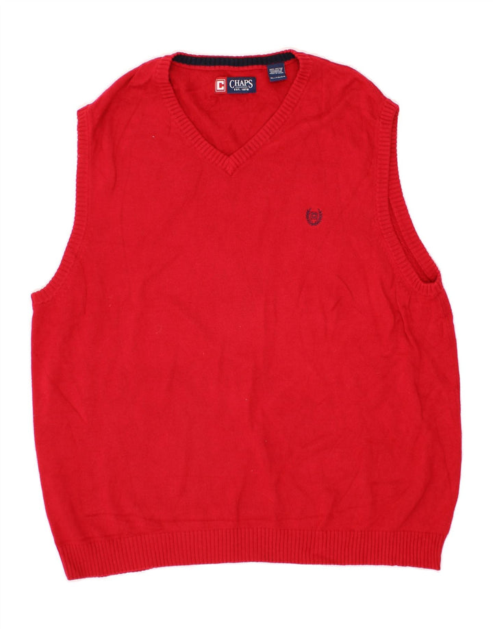 CHAPS Mens Vest Tank Top XL Red Cotton Vintage Chaps and Second-Hand Chaps from Messina Hembry 