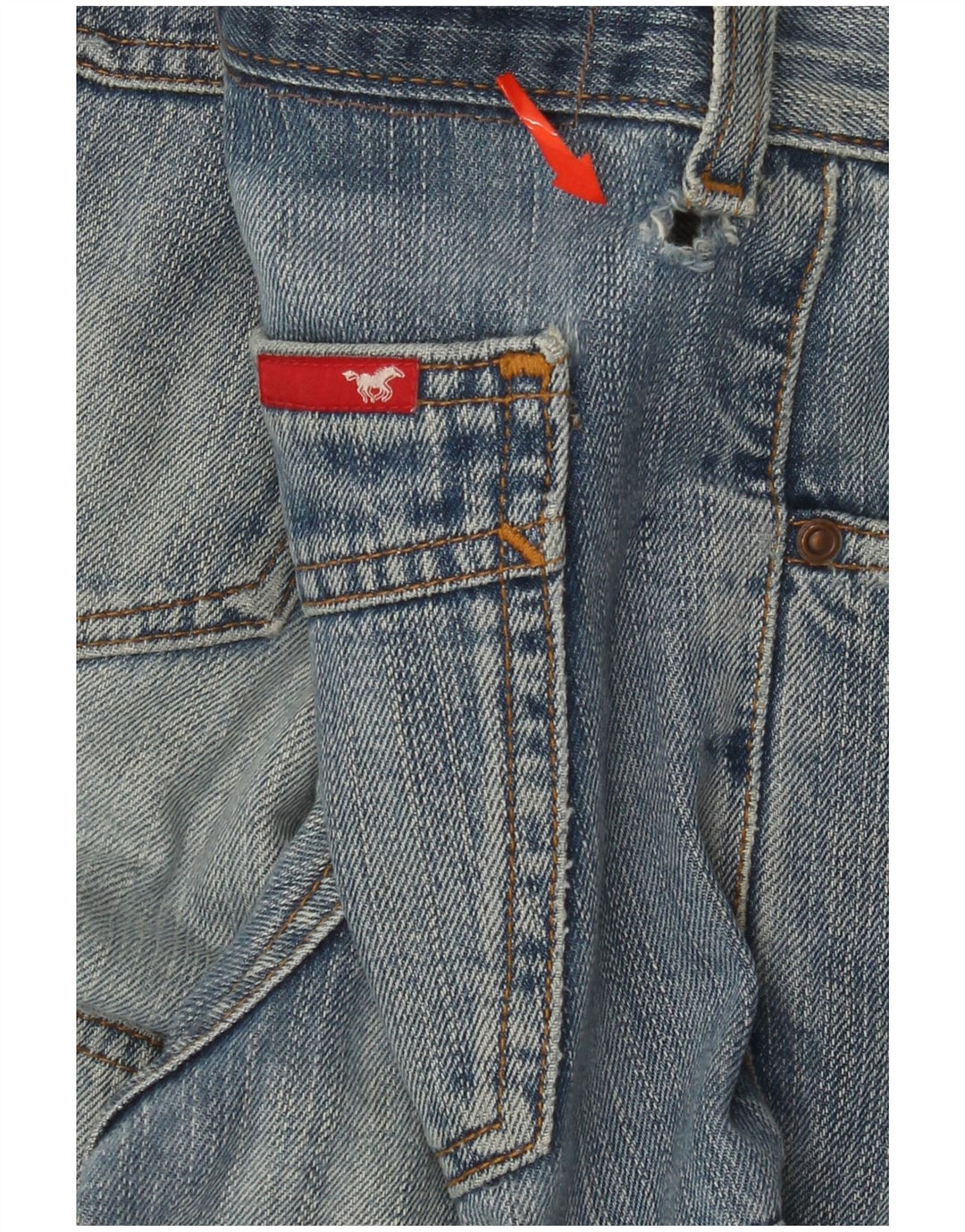 MUSTANG Męskie proste dżinsy robocze W33 L34 Niebieskie bawełniane