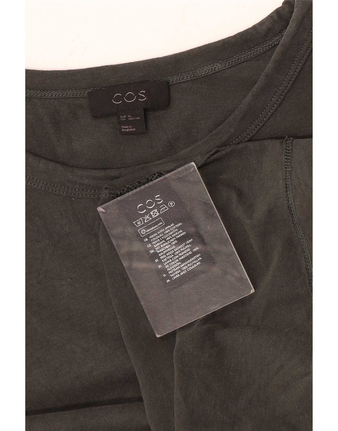 Cos Męska koszulka T-shirt XL, szara, bawełniana
