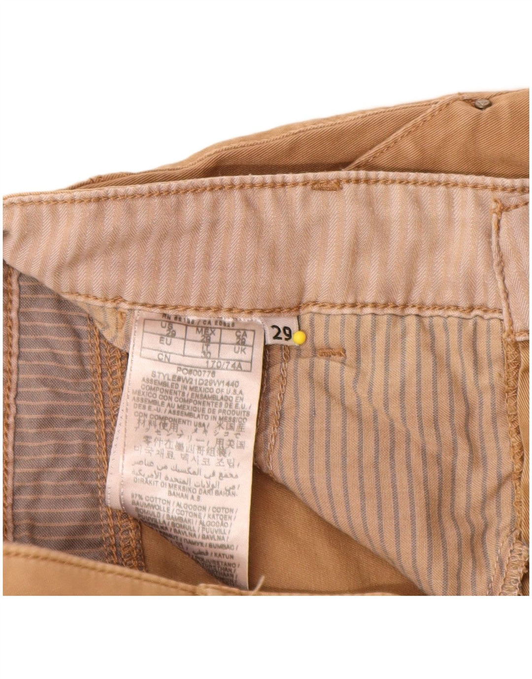 Guess Damska mini spódniczka W29 Średni beż, bawełna