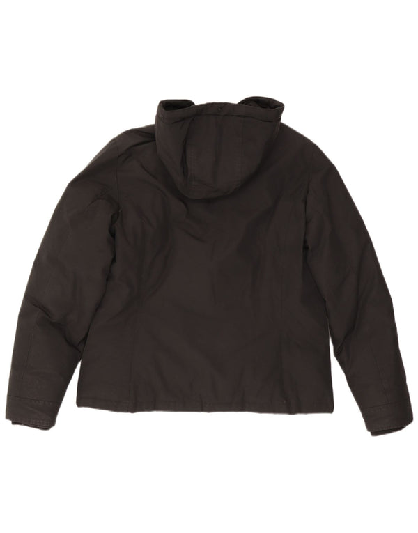 Damska kurtka z kapturem, oversize, wyściełana Woolrich UK 18 XL, czarna bawełna