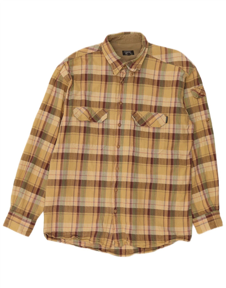 Koszula flanelowa męska Camel Active w dużą beżową kratkę