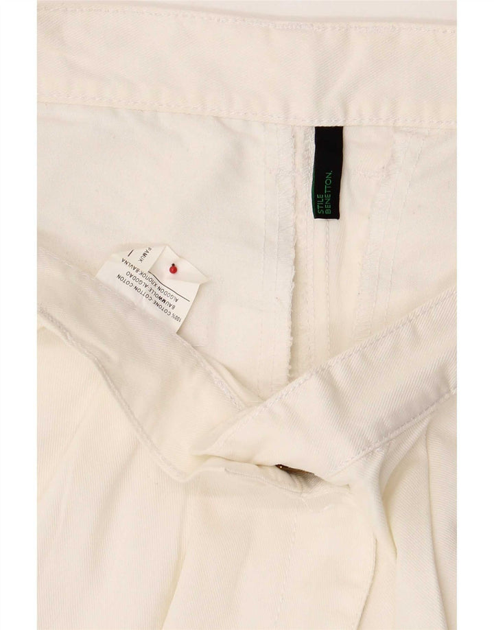 Damskie szorty Benetton Pegged Chino W30 Średniobiała bawełna