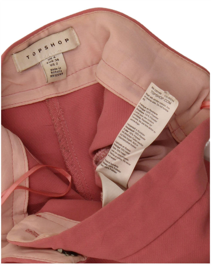 Damskie krótkie spodnie Topshop Bootcut UK 6 XS W26 L23 Różowy poliester