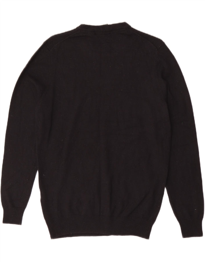 Męski sweter z okrągłym dekoltem Lyle & Scott, średni czarny, bawełniany