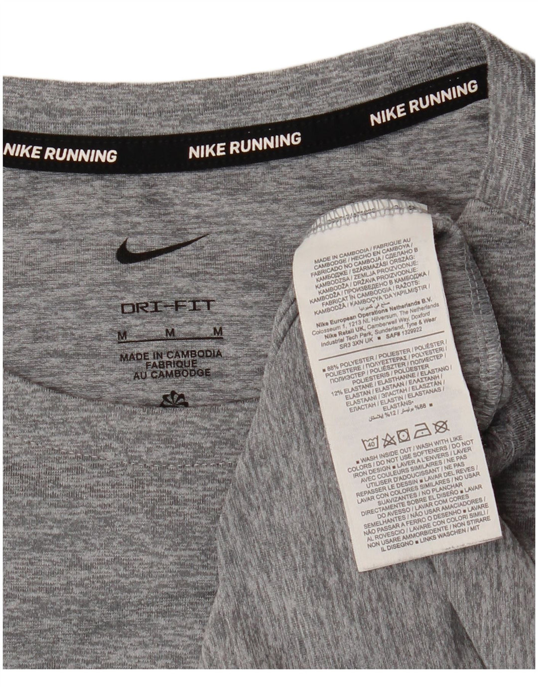 Męska koszulka Nike Dri Fit z długim rękawem, średnioszara, poliestrowa