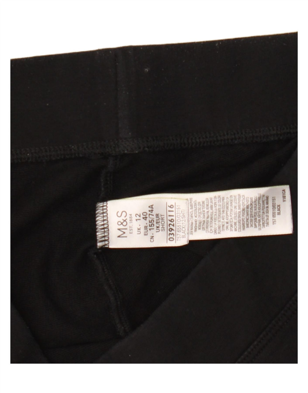Damskie spodnie dresowe Marks & Spencer UK 12, średnie, czarne, bawełniane