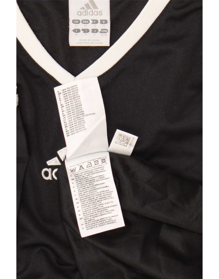 Adidas Męski T-shirt Top Średni Czarny Poliester