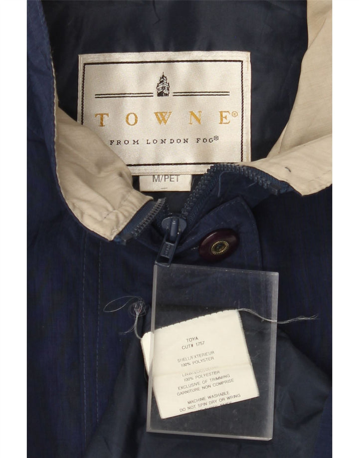 LONDON FOG Damski płaszcz wiatrówkowy Towne Oversized UK 14, średni granatowy