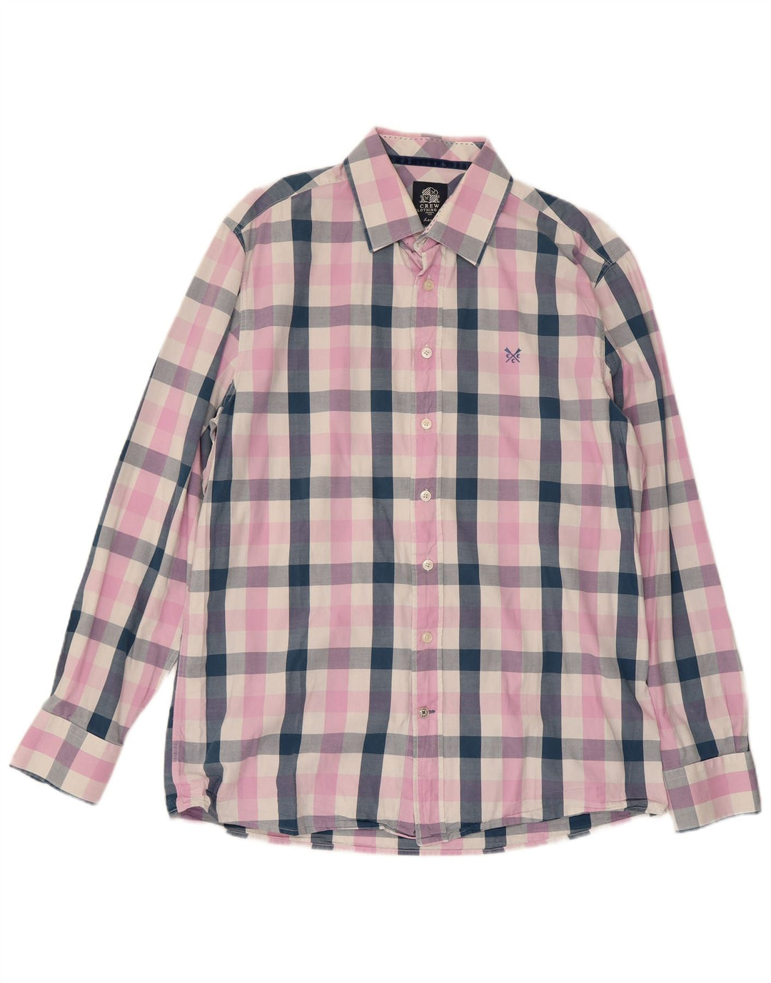 CREW CLOTHING Mens Tailored Fit Shirt Large Multicoloured Check Cotton