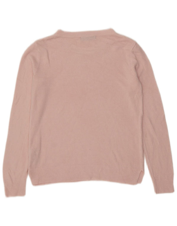 Marks & Spencer Damski sweter z dekoltem w łódkę UK 10 Mały różowy akryl