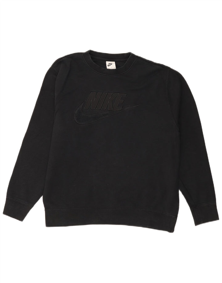 Męski sweter z grafiką Nike, średni czarny, bawełniany