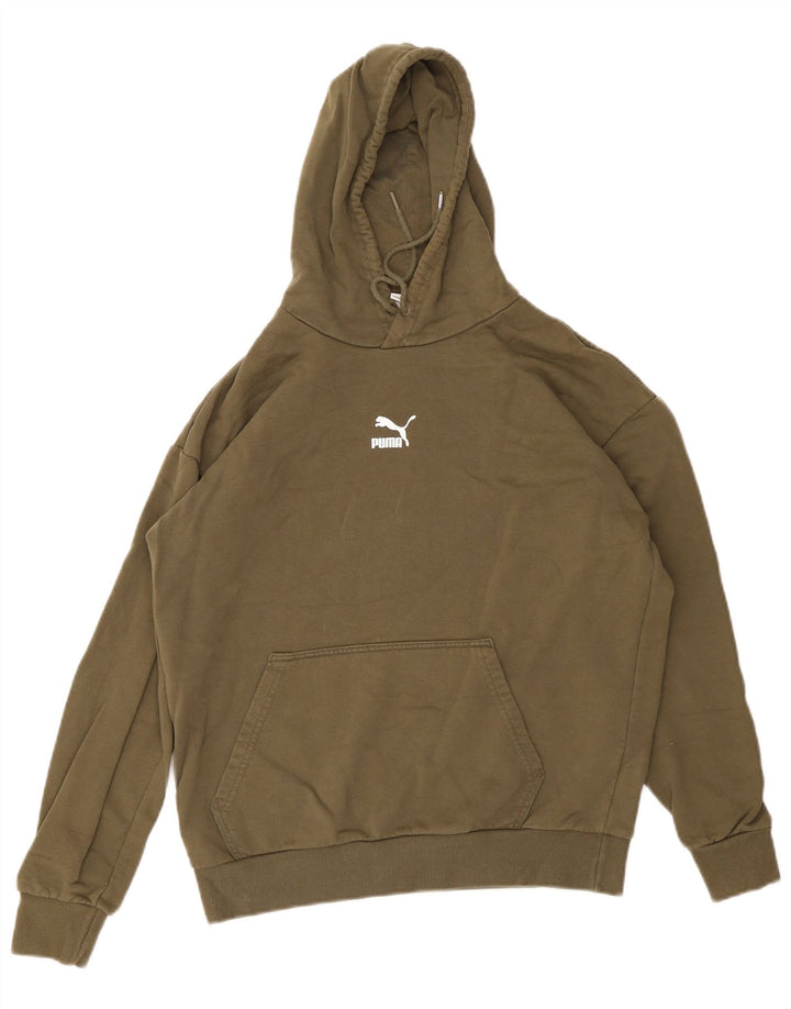 Męski sweter z kapturem Puma, mały, bawełniany khaki
