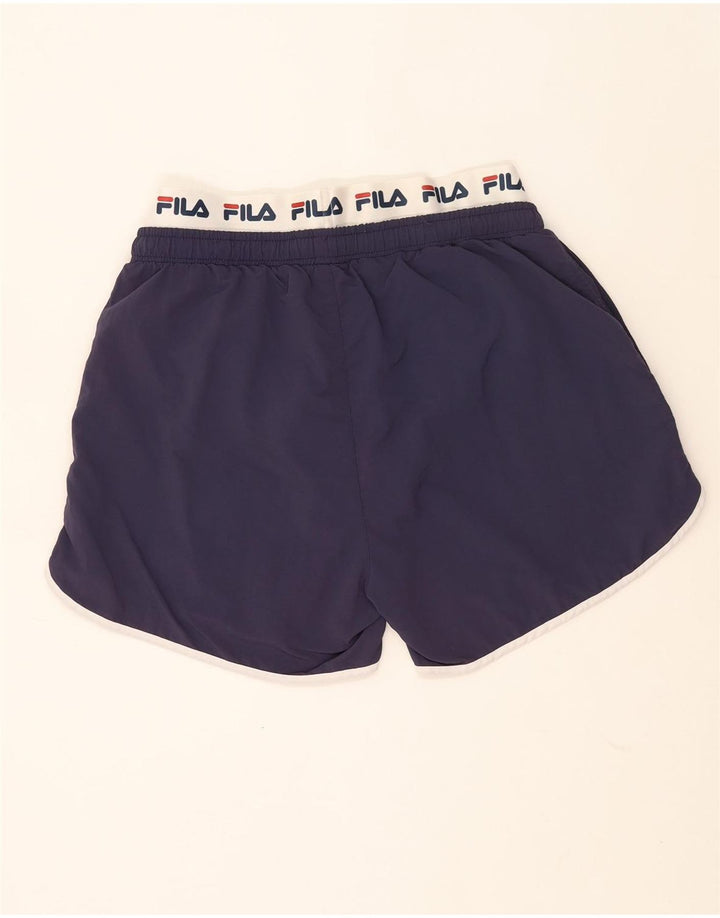 Męskie spodenki sportowe Fila Graphic, średni granat, poliamid z blokami kolorów