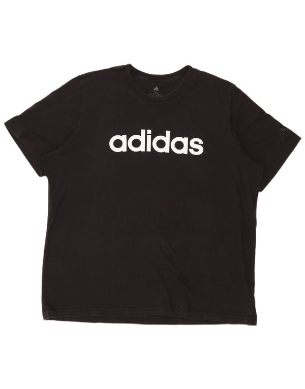 Męska koszulka z grafiką Adidas Top 2XL Czarna bawełna
