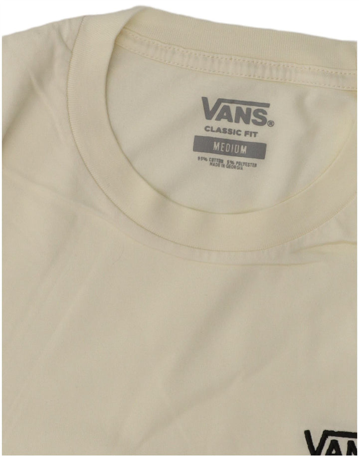 T-shirt męski VANS o klasycznym kroju, bawełniany, średni, w kolorze złamanej bieli