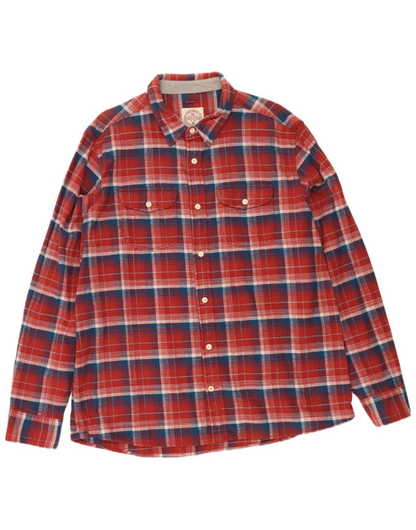Koszula flanelowa męska Fat Face 2XL, bawełniana w czerwoną kratę