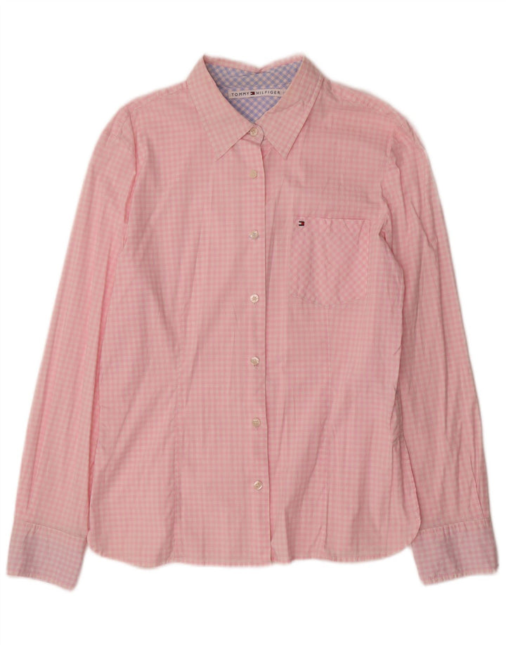 Koszula damska Tommy Hilfiger US 14 XL, różowa bawełniana kratka