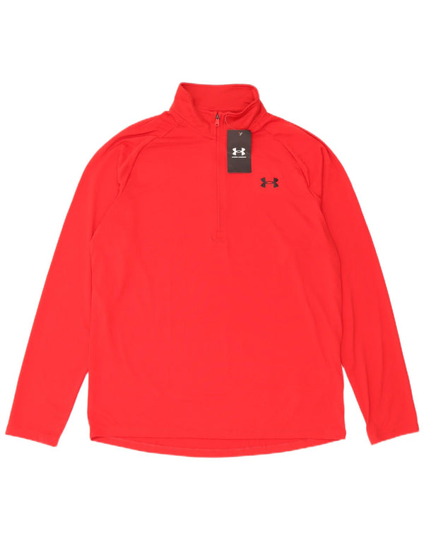 Męskie spodnie dresowe Under Armour o luźnym kroju i zapinanym na zamek, duże, w kolorze czerwonym