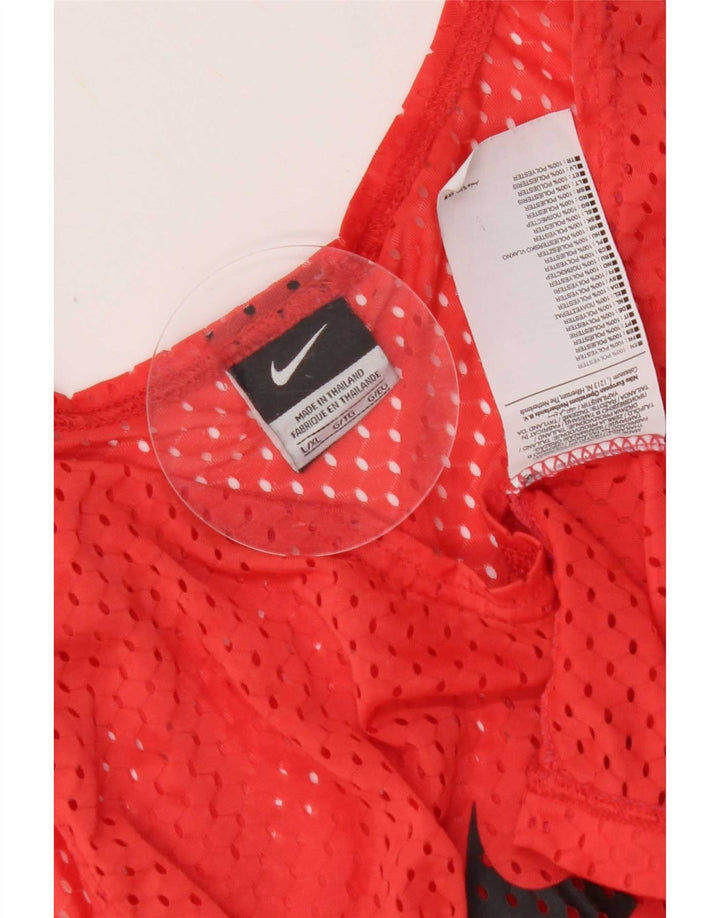 Męska kamizelka z grafiką Nike, duża, czerwona, poliestrowa