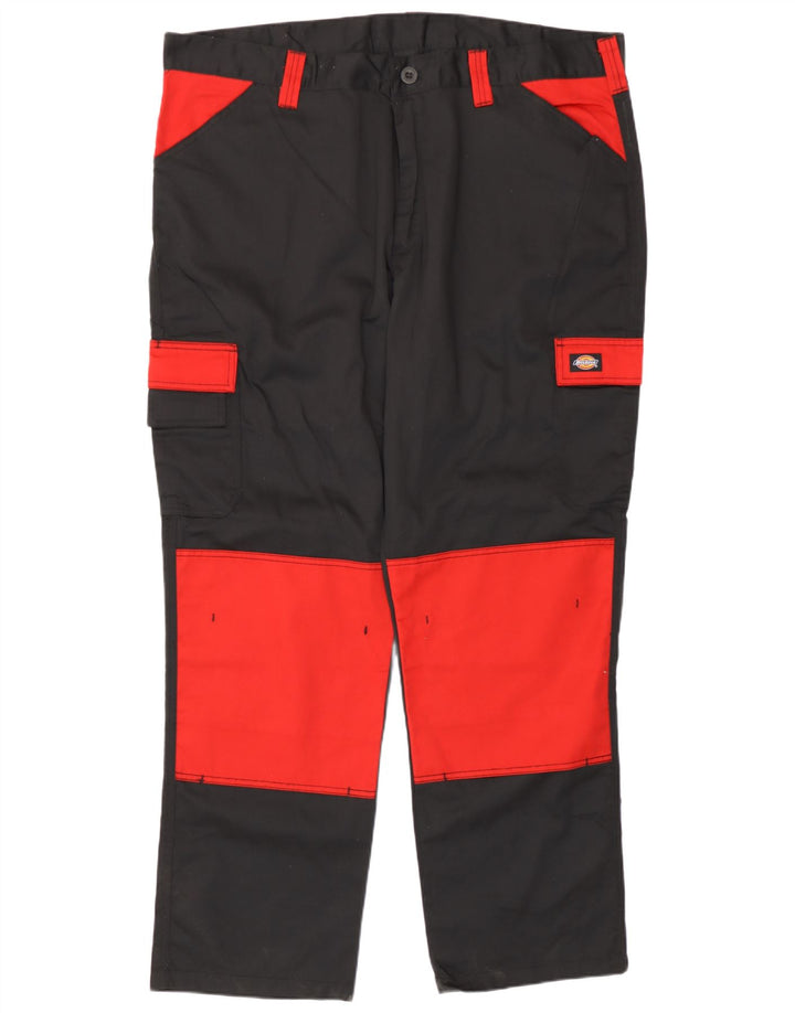 Męskie proste spodnie cargo Dickies W44 L31 Czarny poliester z blokami kolorów