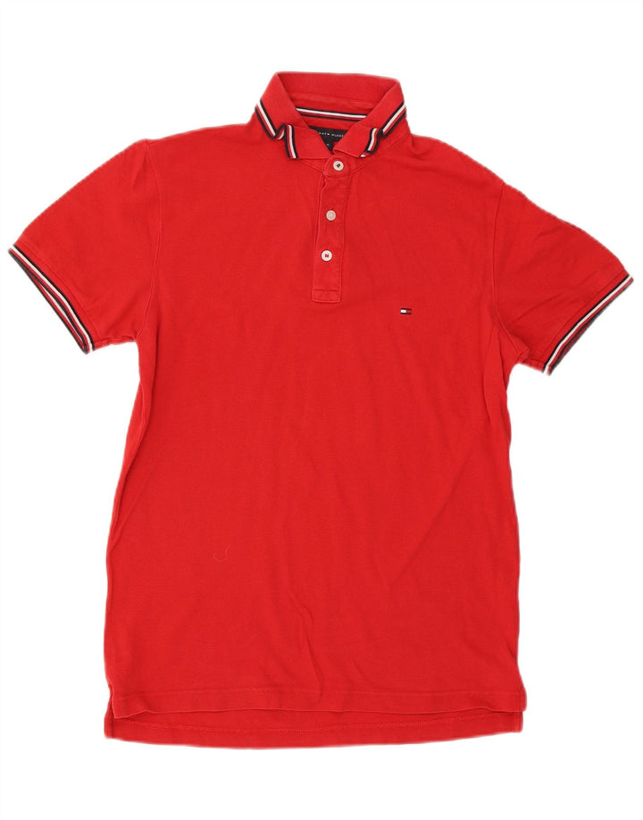 Męska koszulka polo slim fit Tommy Hilfiger w kolorze średnio czerwonym