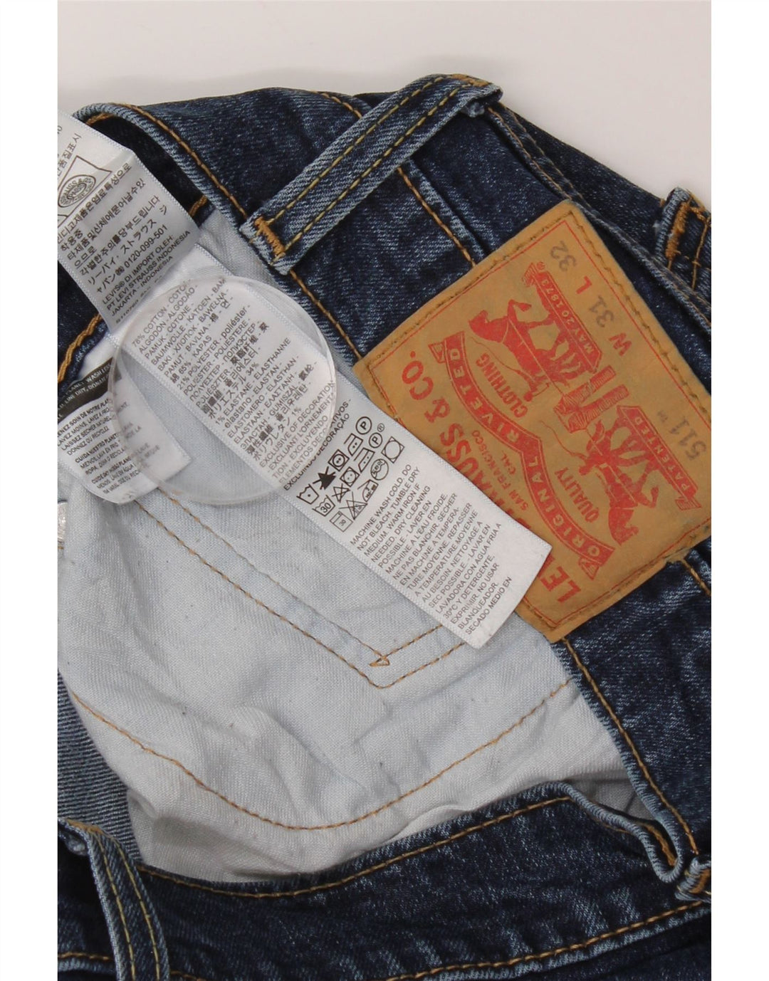 Męskie jeansy Levi's 511 Slim W31 L32 Niebieskie bawełniane