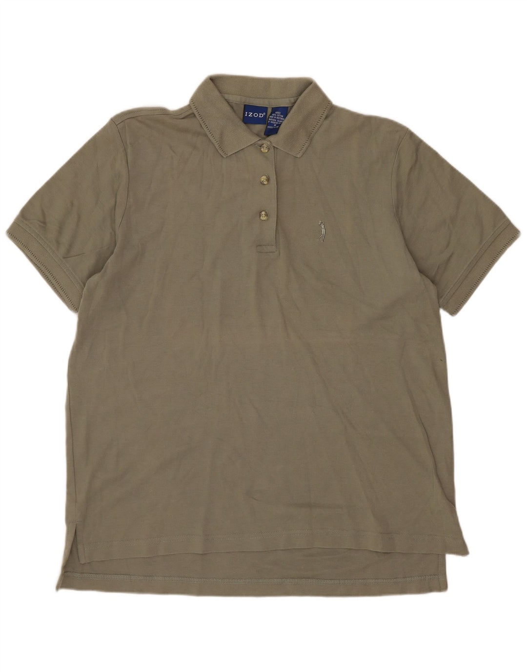 Damska koszulka polo Izod UK 14, średnia bawełna khaki