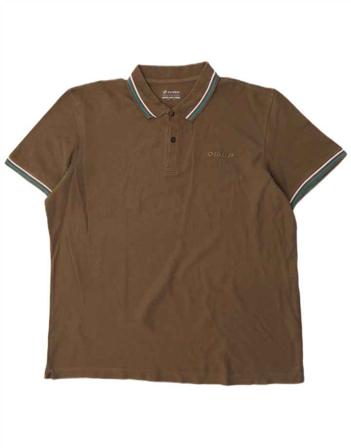 Męska koszulka polo Lotto XL, bawełniana khaki
