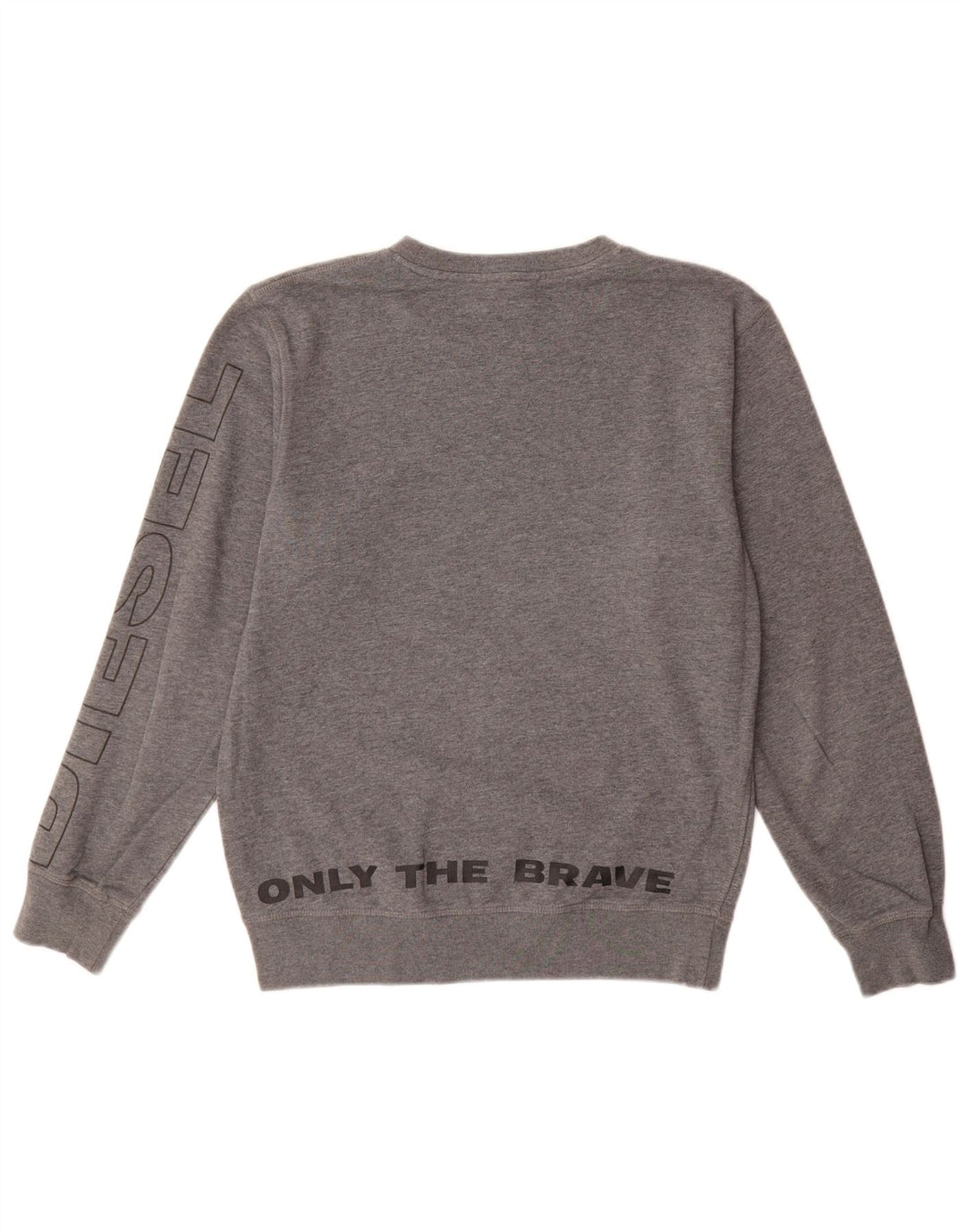 Męska bluza z grafiką Diesel, mała, szara, bawełniana