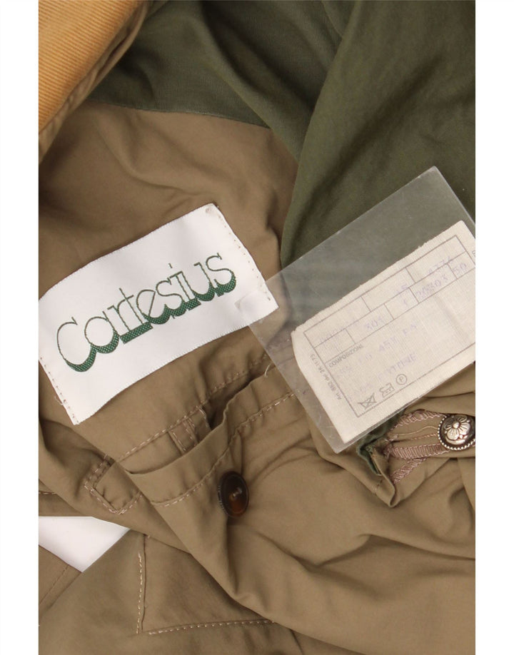 Płaszcz męski w stylu vintage IT 50, duży, bawełniany khaki