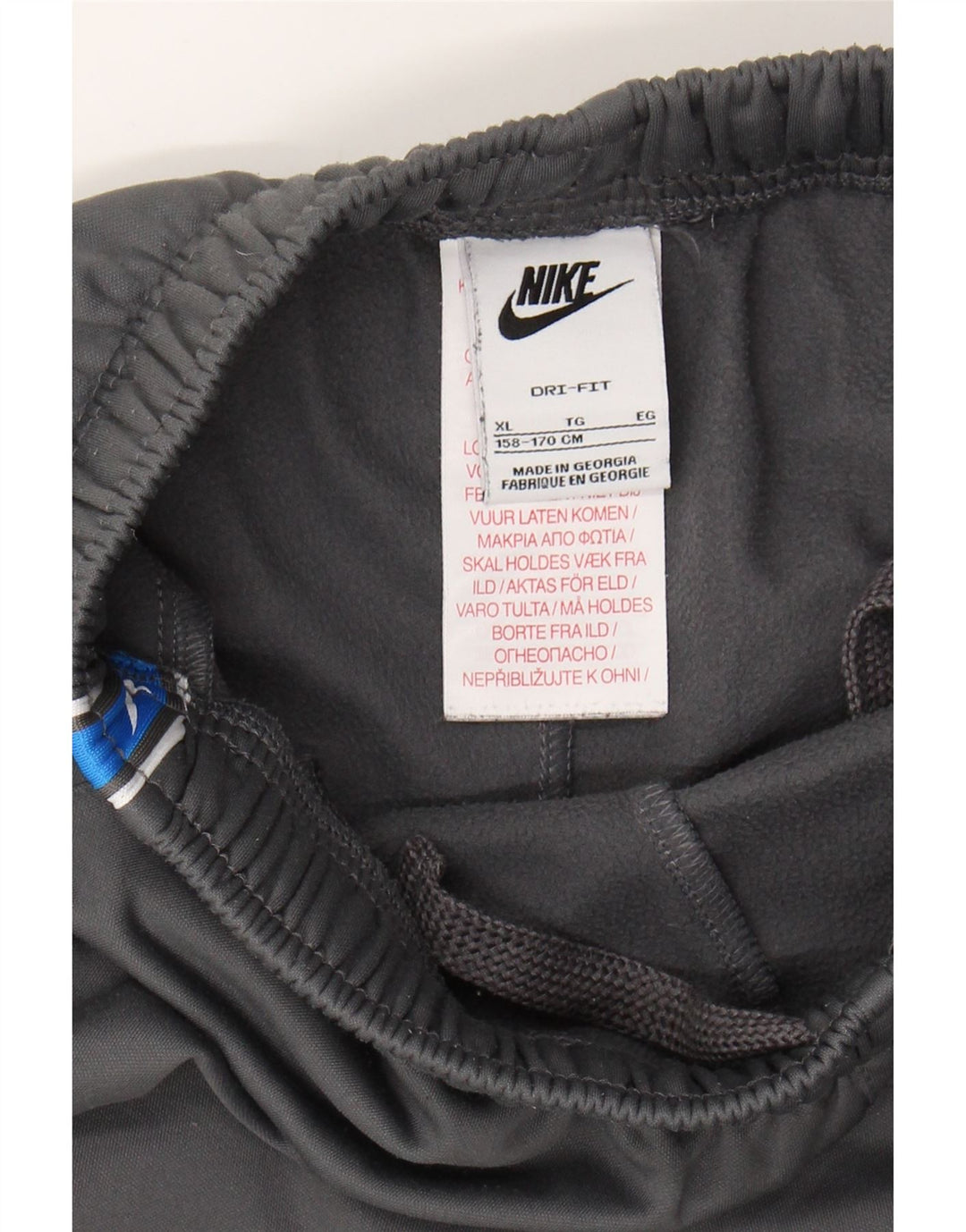 NIKE Boys Graphic Tracksuit Trousers Joggers 13-14 Years XL Grey Polyester