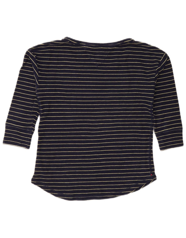 Top damski Tommy Hilfiger z rękawem 3/4, UK 10, mały, bawełniany w granatowe paski